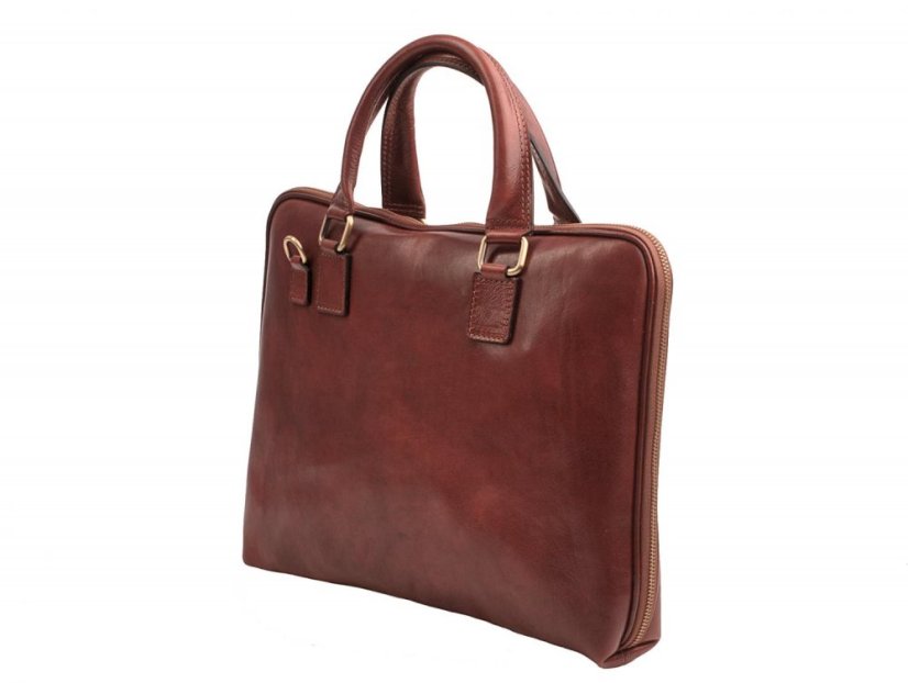 Giglio leather Dámská kožená crossbody aktovka 3920 hnědá