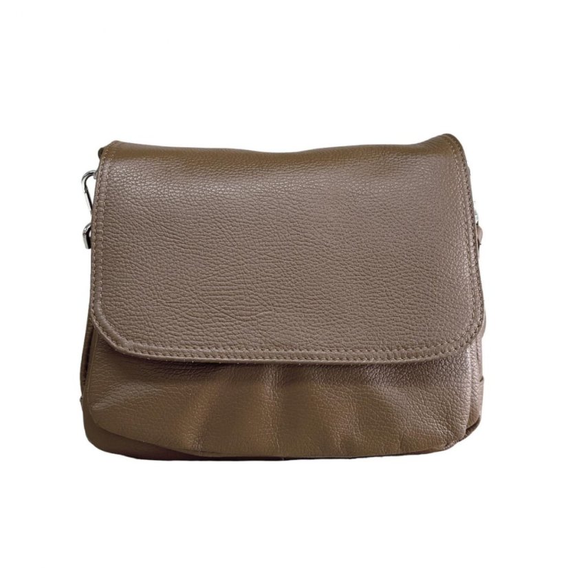 Dámská kožená kabelka přes rameno SARA BAGS 6538 taupe – pepřově hnědá