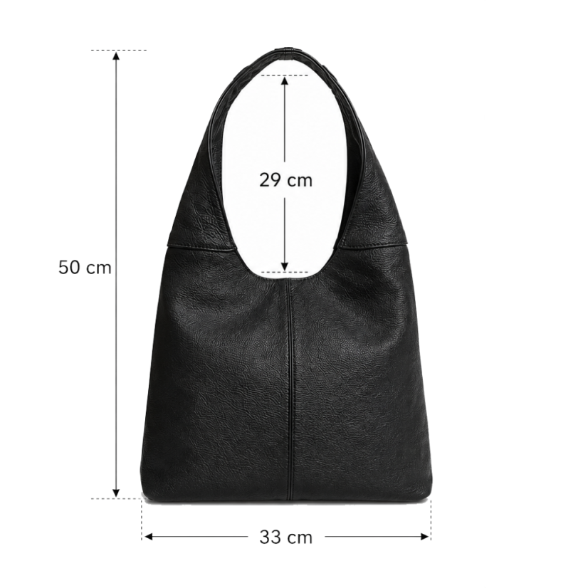 Dámská velká kožená kabelka SARA BAGS 5714 černá