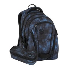 Studentský set BAG 25 B – černo-modrý batoh + penál