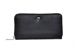 New bags leather Dámská kožená dlouhá peněženka 72658 černá