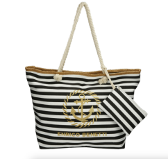 Plážová taška Florence motiv kotva 80009-001 černo bílá 2. jakost