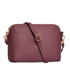 MaxFly dámská kožená kabelka crossbody 5232 bordo