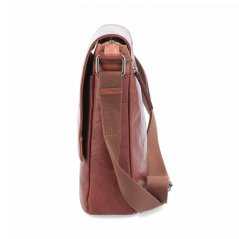 Poyem Kožená crossbody taška 2207 hnědá cognac