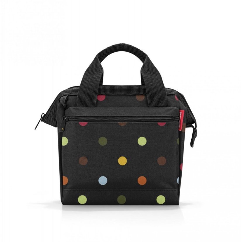 Reisenthel Allrounder Cross Dots MQ7009 – černá kabelka s barevnými puntíky