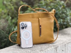 Dámská kožená crossbody kabelka 5085 tmavě žlutá