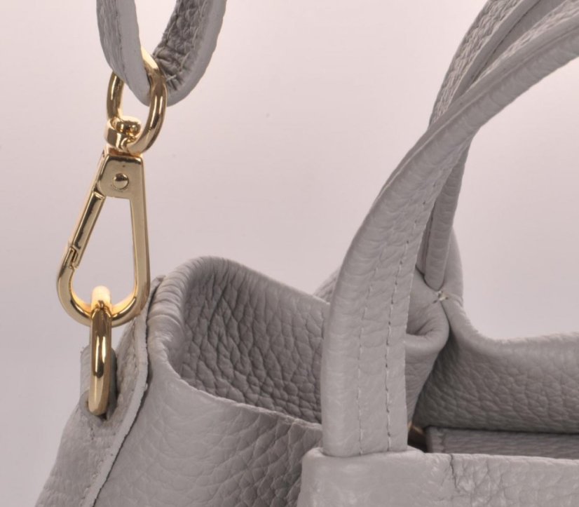 MaxFly Dámská kožená kabelka 5721 hnědá - taupe