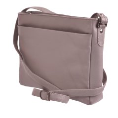 Kožená kabelka přes rameno New Bags Leather LB-206 hnědá taupe