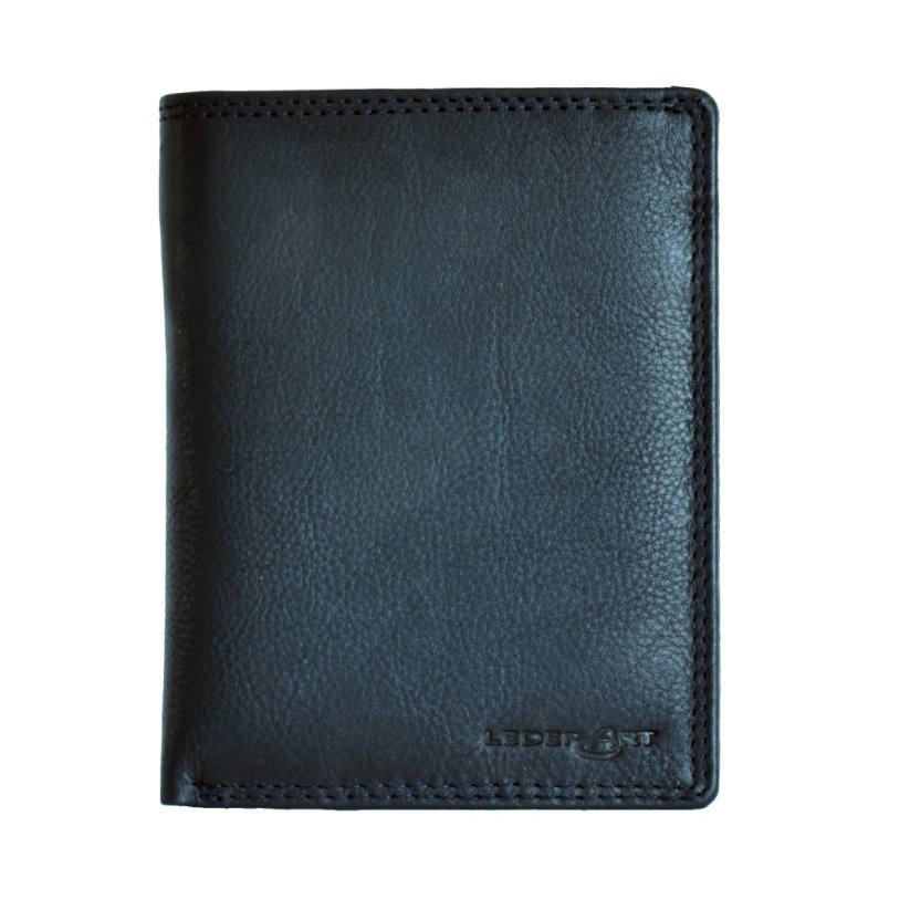 LederArt Pánská kožená peněženka na výšku LAB-102 černá