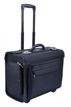 Textilní pilotní kufr na kolečkách 2871-01 černý