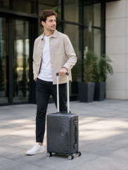 American Tourister Soundbox Alu Spinner 55 cm tmavě šedý Brushed Anthracite 155707-2849