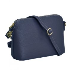 MaxFly dámská kožená kabelka  crossbody 5232 tmavě modrá