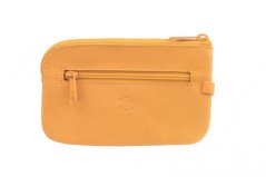 Dámská velká kožená klíčenka 1039-B žlutá