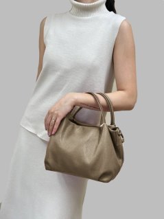 MaxFly Dámská kožená kabelka 5721 hnědá - taupe