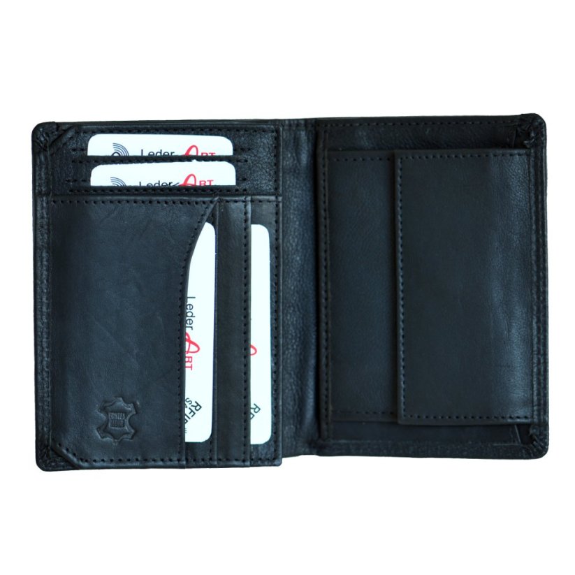 LederArt Pánská kožená peněženka na výšku LAB-102 černá