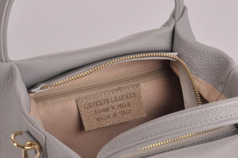 MaxFly Dámská kožená kabelka 5721 hnědá - taupe