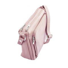 Maxfly Kožená crossbody kabelka 5542 růžová pudrová