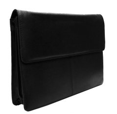 Kožená spisovka A4 Arwel 116-2414 – černá elegantní aktovka s klopou