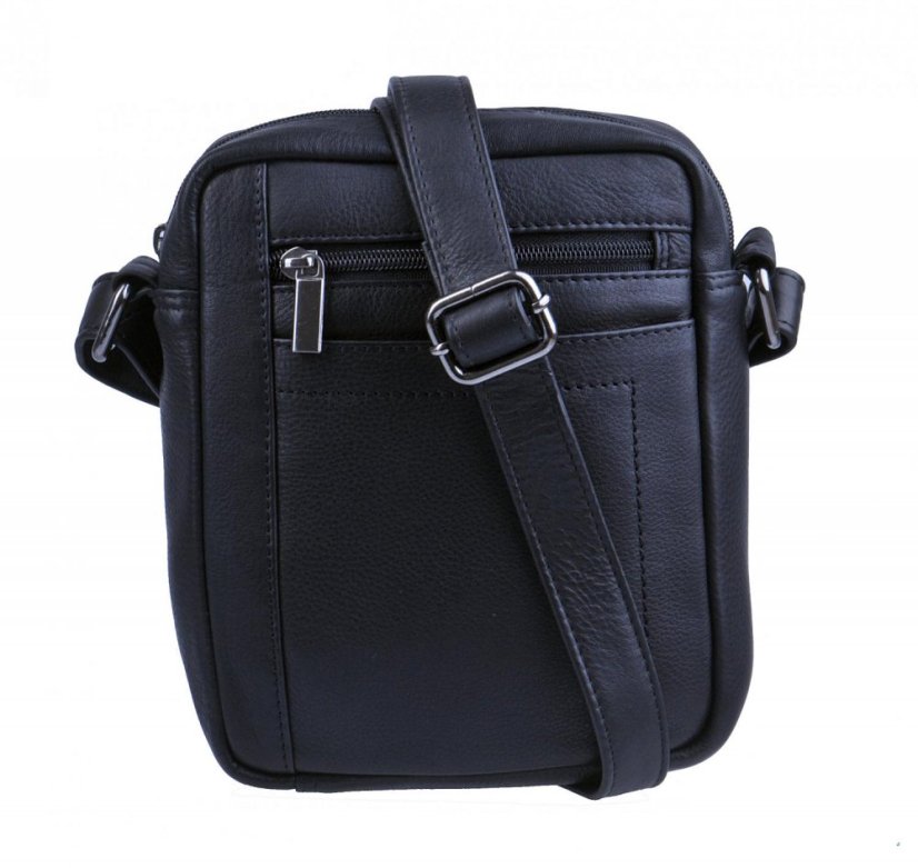New bags leather - Pánská kožená taštička přes rameno černá LB-254