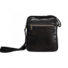 MaxFly Pánská kožená crossbody taška T08 černá