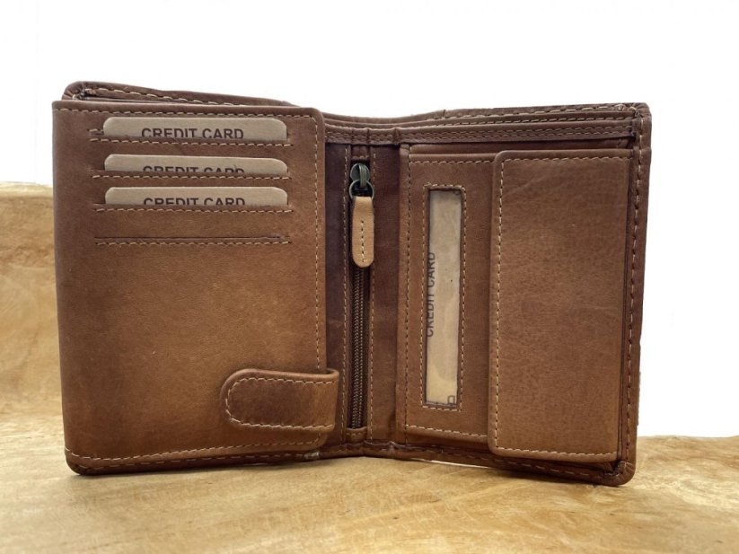 Lagen Pánská kožená peněženka 51146 světle hnědá - tan