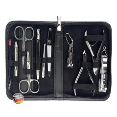 Velká kožená rodinná manikúra L 7871 P N černá