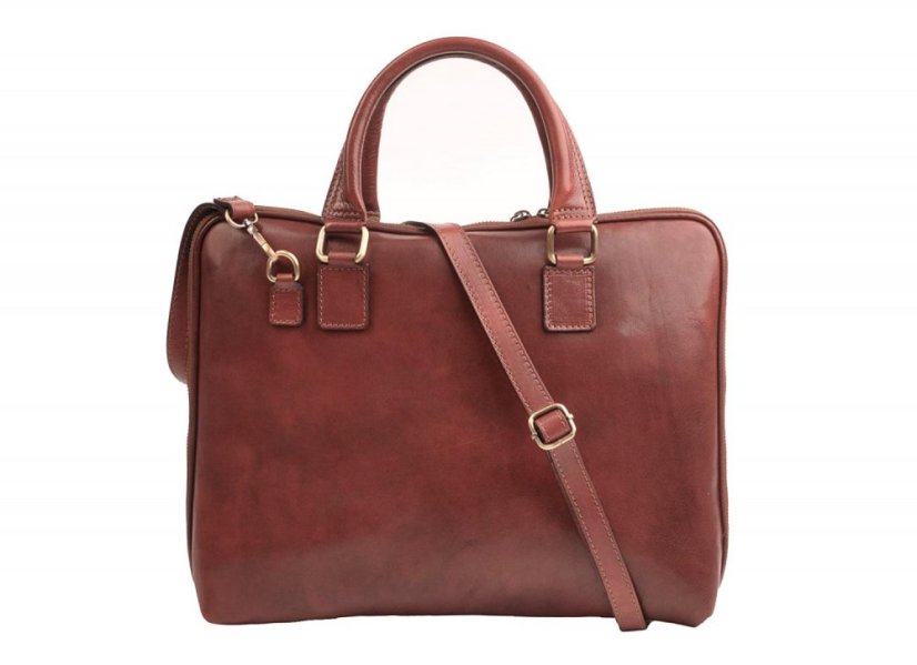 Giglio leather Dámská kožená crossbody aktovka 3920 hnědá