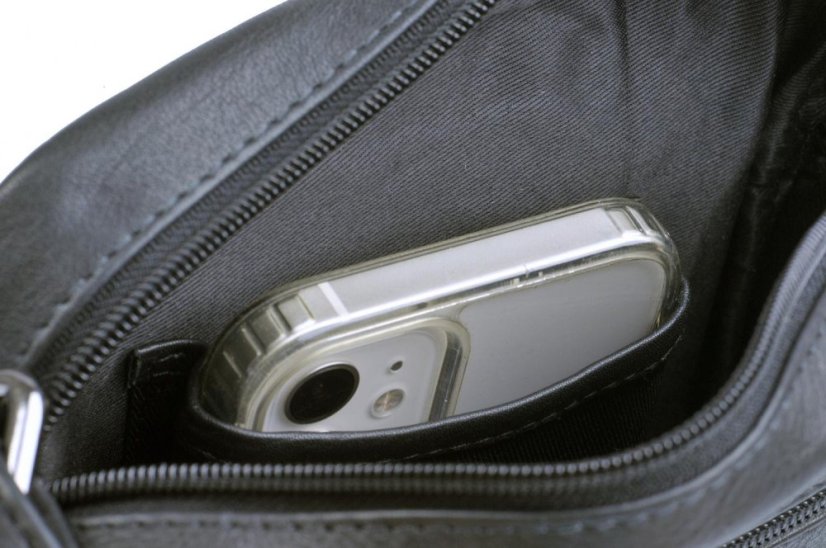 New bags leather - Pánská kožená taštička přes rameno černá LB-254