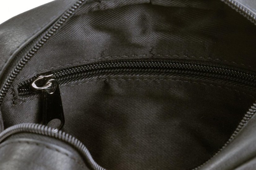 New bags leather - Pánská kožená taštička přes rameno černá LB-254