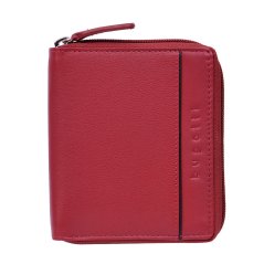 Kožená peněženka Bugatti Banda 49133416 červená celá na zip