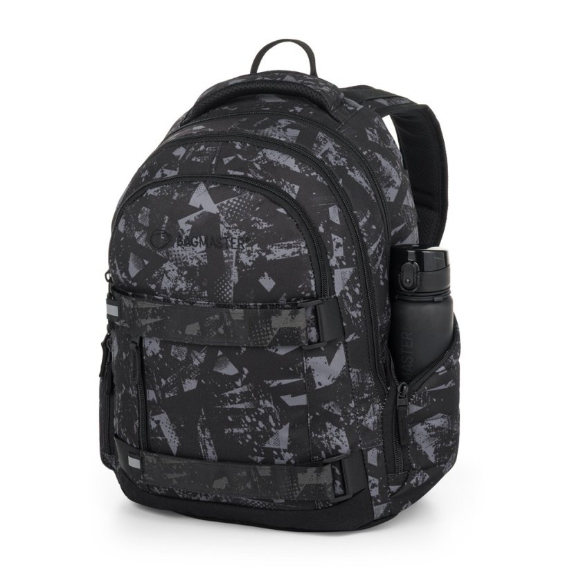 Bagmaster školní set NOMAD 25 B – černo-šedý (batoh + penál)