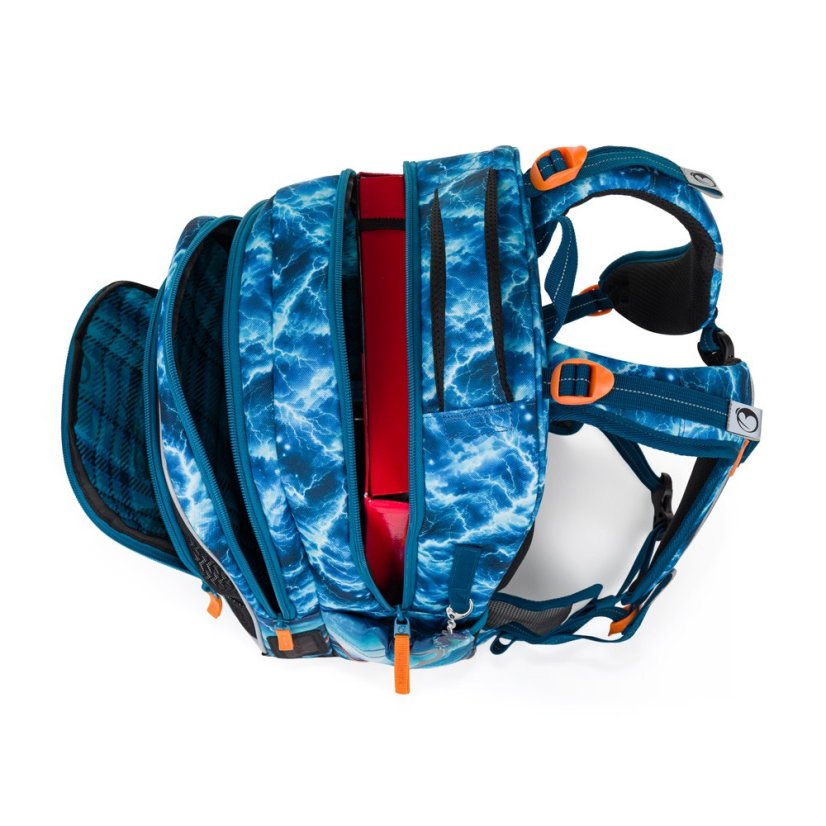 Bagmaster Malý školní set LUMI 26 D batoh, sáček a penál - drak, lehký ergonomický set pro prvňáčky