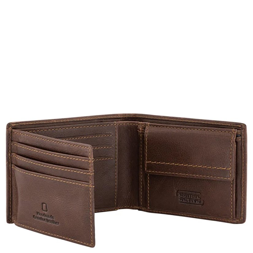 Camel Active Bilbao – pánská malá kožená peněženka RFID hnědá 364-703-22