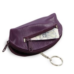 Kožená klíčenka dámská fialová 619-0367