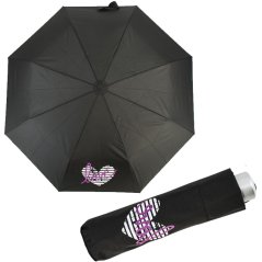 Dívčí skládací odlehčený deštník Mini Light Kids 722165KN-01 černý LOVE