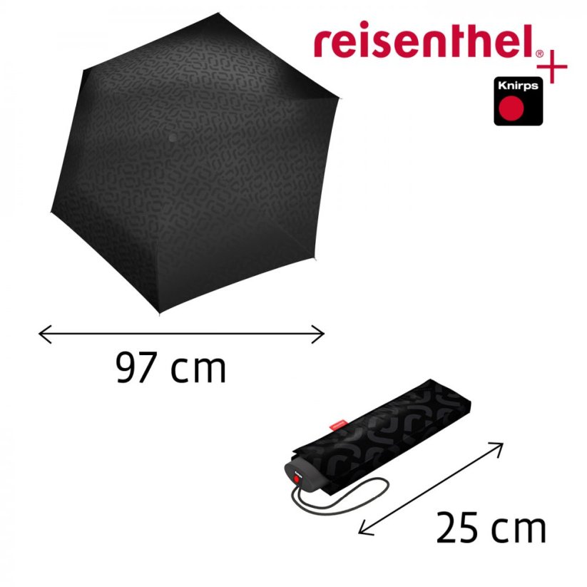 Reisenthel Umbrella Pocket Classic Signature black hot print deštník RT7058