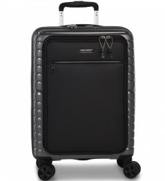Malý cestovní kabinový kufr 10468-1700 tmavě šedý s vyklápěcí kapsou na notebook