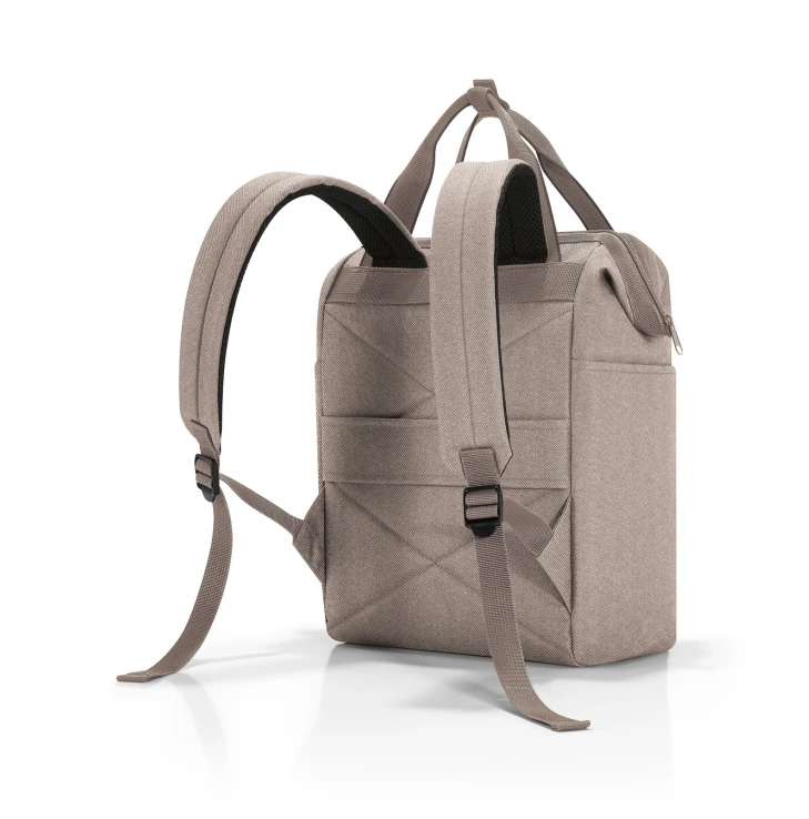 Batoh Reisenthel allrounder R herringbone mokka elegantní dámský městský batoh JR6054