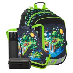 Bagmaster Velký školní set pro prvňáčky – země kostiček ALFA 26 B ( batoh + penál + sáček na tělocvik + lahev + box)