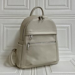 MaxFly Menší kožený batoh 5640 béžový