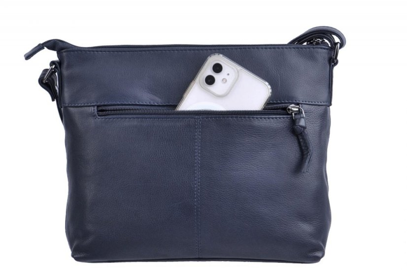 New Bags kožená kabelka LB-296 tmavě modrá