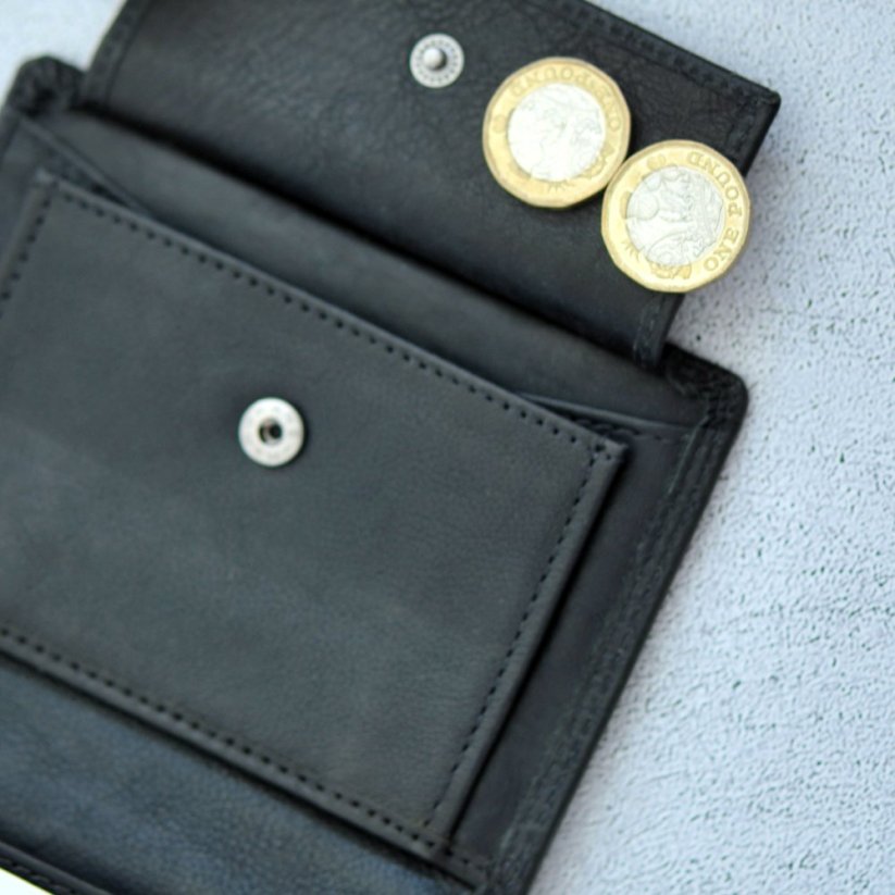 LederArt Pánská kožená peněženka na výšku LAB-102 černá