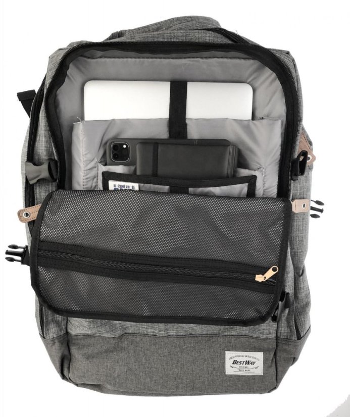 BestWay cestovní batoh CABIN PRO RETRO 40223-1700 světle šedý 40 L