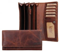 Dámská peněženka kožená V-102/M hnědá