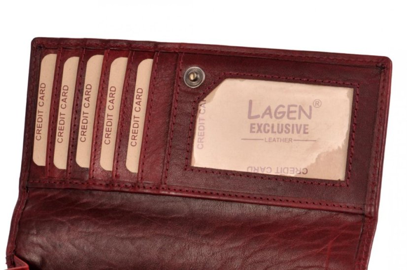 Dámská kožená peněženka Lagen 6011/T W.Red/Black
