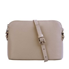 MaxFly dámská kožená kabelka crossbody 5232 světle béžová