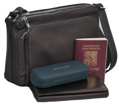 MaxFly 5542 – tmavě hnědá kožená crossbody kabelka