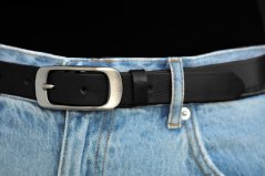 Penny Belts Dámský úzký kožený pásek 173-63 černý