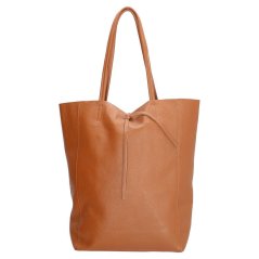 Charm London velká kožená kabelka L429 světle hnědá