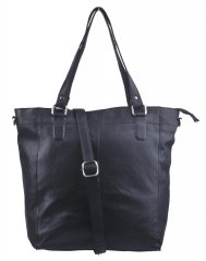 Velká kožená shopper kabelka LA-124 černá